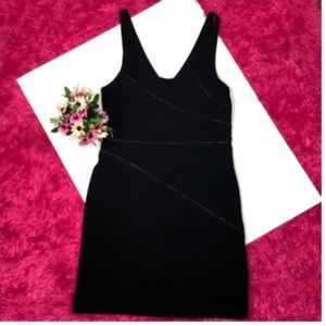 Theory Black Zipper Embellished Bodycon Dress